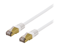 DELTACO SFTP-65VH – Patch-kabel – RJ-45 (hane) till RJ-45 (hane) – 5 m – SFTP – CAT 6 – halogenfri formpressad – vit