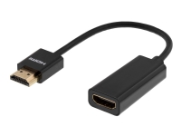 DELTACO HDMI-1088 – HDMI-förlängningskabel med Ethernet – HDMI hane till HDMI hona – 10 cm – svart