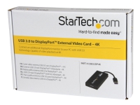 StarTech.com USB 3.0 to DisplayPort Adapter - DisplayLink Certified - 4K 30Hz - USB / DisplayPort-adapter - TAA-samsvar - USB-type A (hann) til DisplayPort (hunn) - USB 3.0 - 9 m - 4K-støtte, USB-strøm - svart - for P/N: MDP2DPMM10, MDP2DPMM3, MDP2DPMM6, 