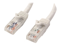 Bilde av Startech.com 1m Cat6 Ethernet Cable, 10 Gigabit Snagless Rj45 650mhz 100w Poe Patch Cord, Cat 6 10gbe Utp Network Cable W/strain Relief, White, Fluke Tested/wiring Is Ul Certified/tia - Category 6 - 24awg (n6patc1mwh) - Koblingskabel - Rj-45 (hann) Til Rj