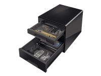 Skuffekabinet Leitz Desk Cube 4-skuffer sort/antracitgrå Arkivering - Brevsortering - Brevkurver