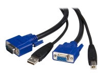 StarTech.com 10 ft 2-in-1 Universal USB KVM Cable - 10ft VGA KVM Cable - 10ft USB KVM Cable - 10ft KVM Switch Cable (SVUSB2N1_10) - Video- / USB-kabel - HD-15 (VGA), USB-type B (hann) til USB, HD-15 (VGA) - 3 m - for P/N: RKCOND17HD, SV231USBGB, SV231USBL