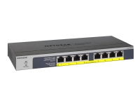 NETGEAR GS108PP – Switch – 8 x 10/100/1000 (PoE+) – skrivbordsmodell rackmonterbar väggmonterbar – PoE+ (123 W) – likström