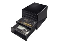 Skuffekabinet Leitz Desk Cube 5-skuffer sort/antracitgrå Arkivering - Brevsortering - Brevkurver