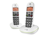 DORO PhoneEasy 100W Duo - Trådløs telefon med anrops-ID - DECT\GAP - hvit + ekstra håndsett Tele & GPS - Fastnett & IP telefoner - IP-telefoner
