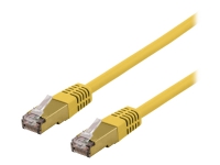 DELTACO SFTP-63GLAH – Patch-kabel – RJ-45 (hane) till RJ-45 (hane) – 3 m – SFTP – CAT 6a – halogenfri formpressad – gul