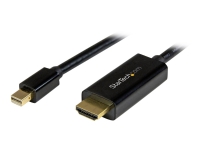 StarTech.com 2 m Mini DisplayPort till HDMI-kabel - 4K 30 Hz Video - mDP till HDMI-kabeladapter - Mini DP eller Thunderbolt 1/2 Mac/PC till HDMI-skärm/monitor - mDP till HDMI konverterarkabel - Adapterkabel - Mini DisplayPort hane till HDMI hane - 2 m - svart - stöd för 4K