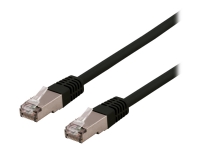 DELTACO SFTP-61SH – Patch-kabel – RJ-45 (hane) till RJ-45 (hane) – 1 m – SFTP – CAT 6 – halogenfri formpressad – svart