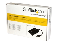 StarTech.com USB 3.0 to HDMI External Video Card Adapter - DisplayLink Certified - 1920x1200 - MultiMonitor Graphics Adapter - Supports Mac & Windows (USB32HDPRO) - Adapterkabel - USB-type A hann til HDMI hunn - 16 cm - svart - 1920 x 1200 (WUXGA)-støtte 