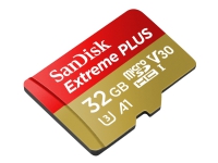 Bilde av Sandisk Extreme Plus - Flashminnekort (microsdhc Til Sd-adapter Inkludert) - 32 Gb - A1 / Video Class V30 / Uhs-i U3 - Microsdhc Uhs-i