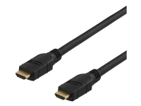 DELTACO Prime HDMI-3100 - HDMI-kabel med Ethernet - HDMI hann til HDMI hann - 10 m - svart - 4K-støtte, aktiv PC tilbehør - Kabler og adaptere - Videokabler og adaptere