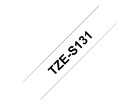 Brother TZe-S131 – svart på transparent 12 mm x 8 m – extra starkt lim