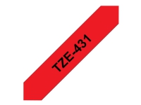 Brother TZe-431 – sort på rød 12mm x 8m