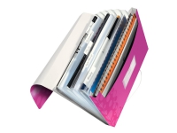 Leitz WOW – Dokumentplånbok – expanderar – 6 utrymmen – 6 delar – för A4 – tabbad – rosa metallic
