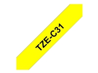 Brother TZe-C31 – Svart på fluorescerande gul – Rulle (1,2 cm x 5 m) 1 kassett(er) bandlaminat – för Brother PT-D210 D600 H110  P-Touch PT-1005 1010 D450 D800 H110 P300 P900 P950