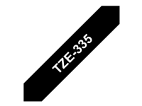 Bilde av Brother Tze-335 - Standardklebemiddel - Hvitt På Svart - Rull (1,2 Cm X 8 M) 1 Kassett(er) Laminert Teip - For Brother Pt-d210, D600, H110 P-touch Pt-1005, 1880, E800, H110 P-touch Cube Plus Pt-p710
