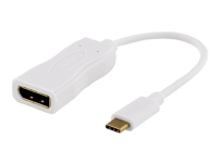 DELTACO USBC-DP1 - Ekstern videoadapter - USB-C 3.1 - DisplayPort - hvit PC-Komponenter - Skjermkort & Tilbehør - USB skjermkort