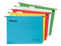 Hængemappe A4 Esselte Classic med V-bund - ass. farver hvid, blå, gul, rød, grøn - (10 stk.) Arkivering - Arkiv bokser / Mapper - Hengemapper