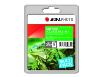 AgfaPhoto Multi pack – 4-pack – svart gul cyan magenta – kompatibel – återanvänd – bläckpatron (alternativ för: Brother LC125XLC Brother LC125XLM Brother LC125XLY Brother LC129XLBK Brother LC129XLVALBP) – för Brother MFC-J6520DW MFC-J6720DW MFC-J6920DW