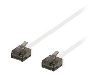 DELTACO – Patch-kabel – RJ-45 (hane) till RJ-45 (hane) – 2 m – UTP – CAT 6a – halogenfri formpressad platt – vit