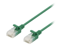 DELTACO – Patch-kabel – RJ-45 (hane) till RJ-45 (hane) – 1 m – UTP – CAT 6a – halogenfri formpressad hakfri – grön