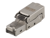 DELTACO – Nätverkskontakt – RJ-45 (hane) – skärmad – CAT 6a – silver