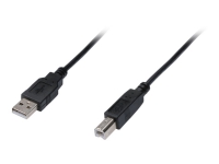 DIGITUS – USB-kabel – USB (hane) till USB typ B (hane) – USB 2.0 – 1.8 m – formpressad – svart