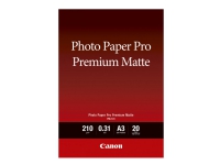 Canon Pro Premium PM-101 - Glatt matt - 310 mikroner - A3 (297 x 420 mm) - 210 g/m² - 20 ark fotopapir - for PIXMA PRO-1, PRO-10, PRO-100 Papir & Emballasje - Hvitt papir - fotopapir