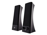 V7 SP2500 - Høyttalere - for PC - USB - 10 watt (Total) - svart TV, Lyd & Bilde - Høyttalere - Kompakte høyttalere