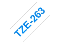 Brother TZe-263 – Blått på vitt – Rulle 3,6 cm x 8 m) 1 kassett(er) bandlaminat – för Brother PT-H110  P-Touch PT-3600 550 9500 9600 9700 9800 D800 H110 P900 P950