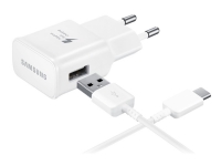 Samsung Travel Adapter EP-TA20 - Strömadapter (USB) - på kabel: USB-C - vit - för Galaxy A3 (2017), A5 (2017), A7 (2017), Note7, S8