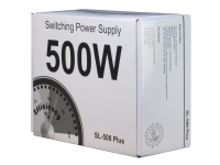 Inter-Tech SL-500 Plus – Nätaggregat (intern) – ATX12V 2.4 – AC 230 V – 500 Watt – aktive PFC