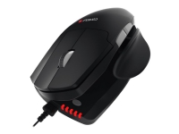 Contour Unimouse - Mus - ergonomisk - infrarød - 7 knapper - kablet - USB - svart, rød PC tilbehør - Mus og tastatur - Mus & Pekeenheter