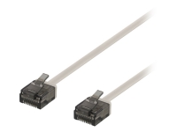 DELTACO – Patch-kabel – RJ-45 (hane) till RJ-45 (hane) – 1.5 m – UTP – CAT 6a – halogenfri formpressad platt – grå