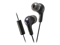 JVC HA-FX7M Gumy PLUS – Hörlurar med mikrofon – inuti örat – kabelansluten – 3,5 mm kontakt – ljudisolerande – svart