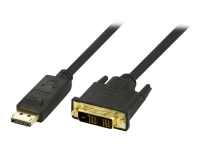 DELTACO – Bildskärmskabel – enkel länk – DisplayPort (hane) till DVI-D (hane) – 1 m