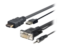 VivoLink Pro - HDMI-kabel - HDMI hann til USB, HD-15 (VGA), mini-phone stereo 3.5 mm hann - 5 m PC tilbehør - Kabler og adaptere - Adaptere