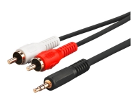 MicroConnect – Ljudkabel – RCA hane till mini-phone stereo 3.5 mm hane – 20 m – svart