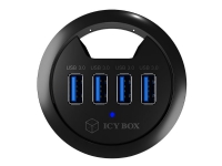 ICY BOX IB-HUB1403 – Hubb – 4 x SuperSpeed USB 3.0 – försänkt montering möjlig