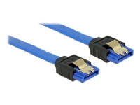Delock - SATA-kabel - Serial ATA 150/300/600 - SATA (R) til SATA (R) - 50 cm - låst - blå PC tilbehør - Kabler og adaptere - Datakabler