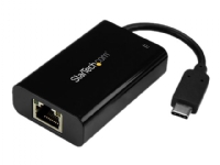 StarTech.com USB C to Gigabit Ethernet Adapter/Converter w/ PD 2.0, 1Gbps USB 3.1 Type C to RJ45/LAN Network w/ Power Delivery Pass Through Charging, TB3 Compatible/ MacBook Pro Chromebook - USB Type-C to Ethernet (US1GC30PD) - Nettverksadapter - USB-C - Gigabit Ethernet - svart
