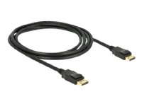 Delock – DisplayPort-kabel – DisplayPort (hane) till DisplayPort (hane) – 2 m – sprintlåsning – svart