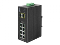 PLANET IGS-10020MT - Switch - Styrt - 8 x 10/100/1000 + 2 x Gigabit SFP - DIN-skinnemonterbar, veggmonterbar - AC 24 V / DC 12 - 48 V PC tilbehør - Nettverk - Switcher