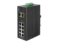 PLANET IGS-10020MT - Switch - Styrt - 8 x 10/100/1000 + 2 x Gigabit SFP - DIN-skinnemonterbar, veggmonterbar - AC 24 V / DC 12 - 48 V