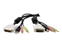 StarTech.com 4-in-1 Cable for KVMs with Dual Link DVI and USB – Audio & Microphone Cables Built-in – 6ft (2m) (DVID4N1USB6) – Kabel för tangentbord/mus/video/ljud – USB mini-phone stereo 3.5 mm DVI-D (hane) till mini-phone stereo 3.5 mm USB typ B DVI-D (hane) – 1.8 m – svart – för P/N: RKCOND17HD SV231DVIUAHR SV231QDVIUA SV231TDVIUA SV431DL2DU3A SV431TDVIUA
