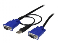 StarTech.com 15 ft 2-in-1 Ultra Thin USB KVM Cable – Video/USB-kabel – USB HD-15 (VGA) (hane) till HD-15 (VGA) (hane) – 4.57 m – svart – för P/N: CAB831HDU RACKCONS1908 SV1631DUSBUK SV565DUTPU SV565UTPUL SV831DUSBUK