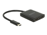 Delock - Ekstern videoadapter - STDP4320 - USB-C - 2 x HDMI - svart - løsvekt PC-Komponenter - Skjermkort & Tilbehør - USB skjermkort