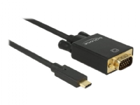 Delock - Ekstern videoadapter - ITE IT6516BFN - USB-C - D-Sub - svart - løsvekt PC-Komponenter - Skjermkort & Tilbehør - USB skjermkort