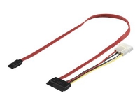 MicroConnect – SATA-kabel – Serial ATA 150/300 – SATA-kombination till 4 pin intern effekt SATA – 50 cm