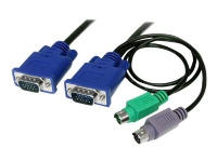 Bilde av Startech.com 3-in-1 Ultra Thin Ps/2 Kvm Cable - Keyboard / Video / Mouse (kvm) Cable - Ps/2, Hd-15 (vga) (m) To Hd-15 (vga) (m) - 6 Ft - Svecon6 - Tastatur / Video / Musekabel (kvm) - Ps/2, Hd-15 (vga) (hann) Til Hd-15 (vga) (hann) - 1.8 M - Formstøpt - F